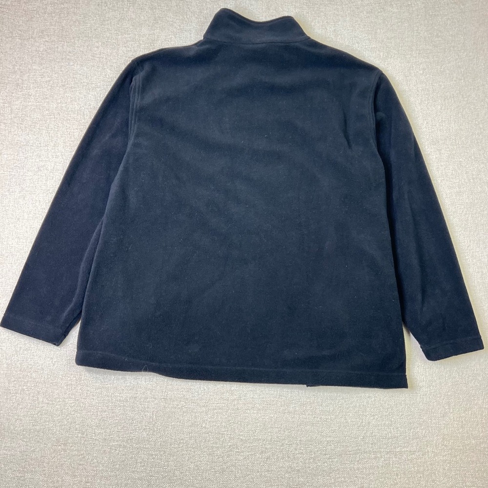 Ariat Mens XXL Black Fleece Quarter Zip Pullover Jacket Orange Logo Mock Neck - Picture 2 of 9